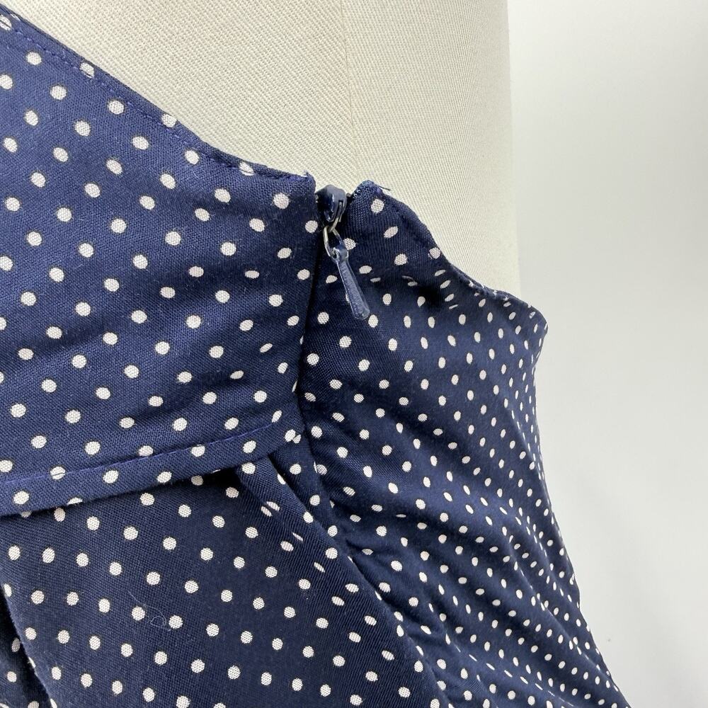 Guess Polka Dot Halter Dress 11 Navy White Fit Flare Retro Y2k Rockabilly Pin-up - Picture 4 of 7